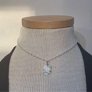Hello Kitty Strawberry Pearl Choker Necklace Mint Green